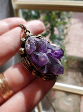 Load image into Gallery viewer, Amethyst Cluster + Vintage Brass Rolo