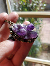 Load image into Gallery viewer, Amethyst Cluster + Vintage Brass Rolo