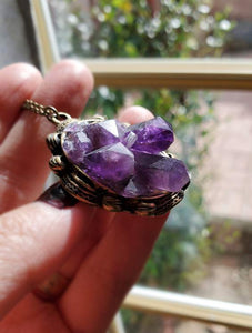 Amethyst Cluster + Vintage Brass Rolo