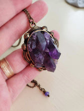 Load image into Gallery viewer, Amethyst Cluster + Vintage Brass Rolo