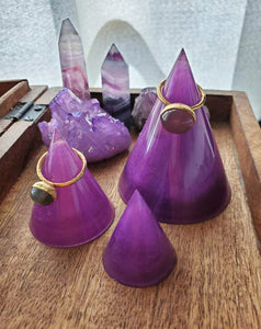 Purple Shimmer Ring Stand, Ring Cone