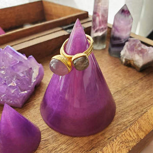 Purple Shimmer Ring Stand, Ring Cone