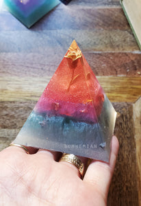 ROSE Orgonite Pyramid Reiki Resin Crystal Paper Weight Ring Cone