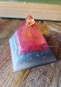 ROSE Orgonite Pyramid Reiki Resin Crystal Paper Weight Ring Cone