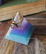 Load image into Gallery viewer, ROSE Foiled Orgonite Pyramid Reiki Resin Crystal Paper Weight Ring Cone