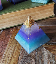 Load image into Gallery viewer, ROSE Foiled Orgonite Pyramid Reiki Resin Crystal Paper Weight Ring Cone