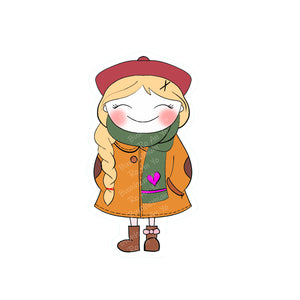 Kawaii Planner Girl in Winter Outfit - Sticker - Digital Download