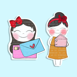 Kawaii Planner Girl SEND MAIL - Sticker - Digital Download