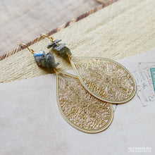 Load image into Gallery viewer, Gypsy Chandelier Filigree + Labradorite Chips - Earrings