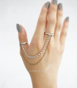 Double Ring Chain, Adjustable Rings